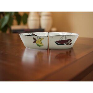 Vintage 1950's Royal Sealy Jamaica Pattern Nut, Candy or Relish bowl, set of 2